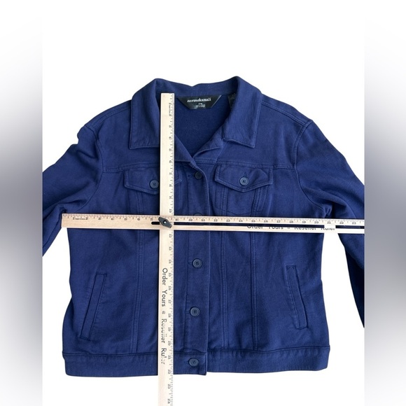 Norma Kamali Women's Navy Blue Classic Utility Dispatch Button Up Jacket - Picture 4 of 7